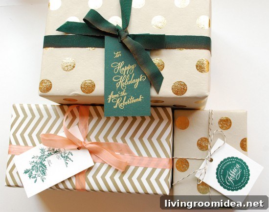 Pretty Gift Wrap - Gold and Green - Oh So Beautiful Paper