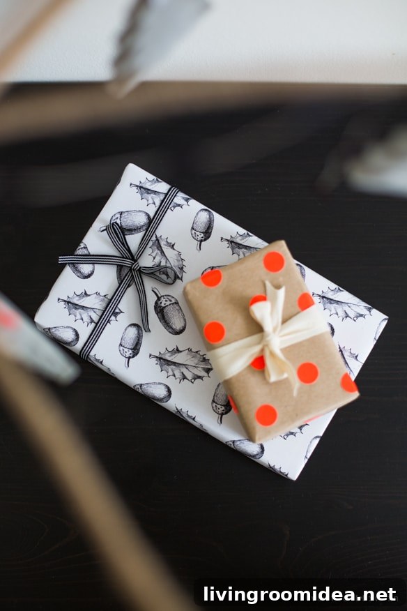 Pretty Gift Wrap Ideas for Stylish Presents 8 Pinecone Printable Gift Wrap - Fellow Fellow