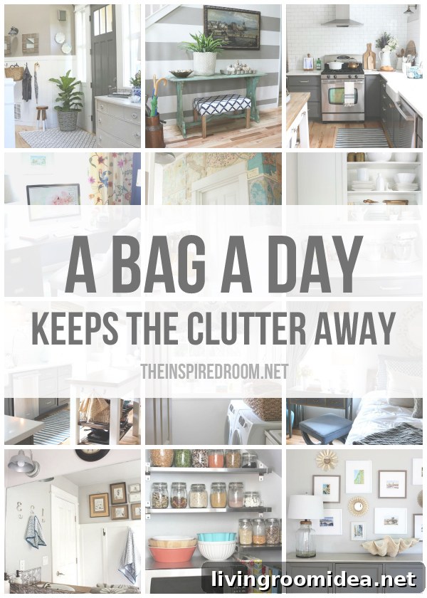 Twelve Months of Organizing - A Bag A Day A Bag a Day Keeps the Clutter Away - The Inspired Room