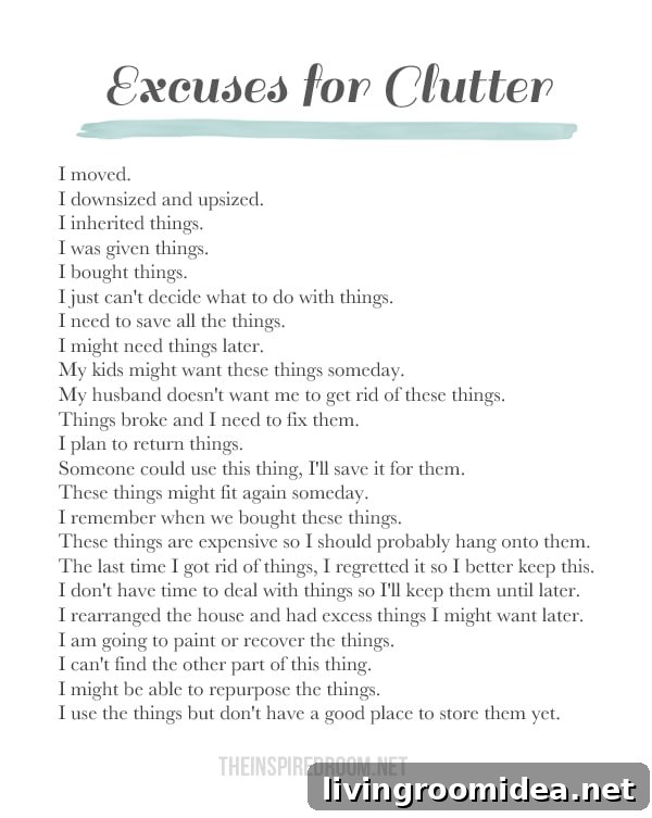 Excuses for Clutter - The Inspired Room