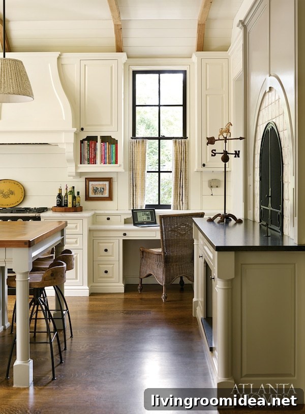 Charming White Kitchen - Winter Decorating Ideas - Cafe Curtains