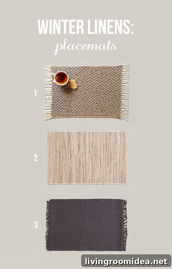 Winter Linens - Placemats - The Inspired Room