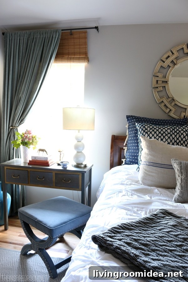Navy and White Bedroom Decorating - The Inspired Room