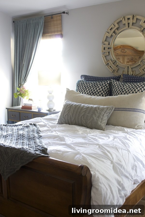 Navy Gold and White - Master Bedroom Design