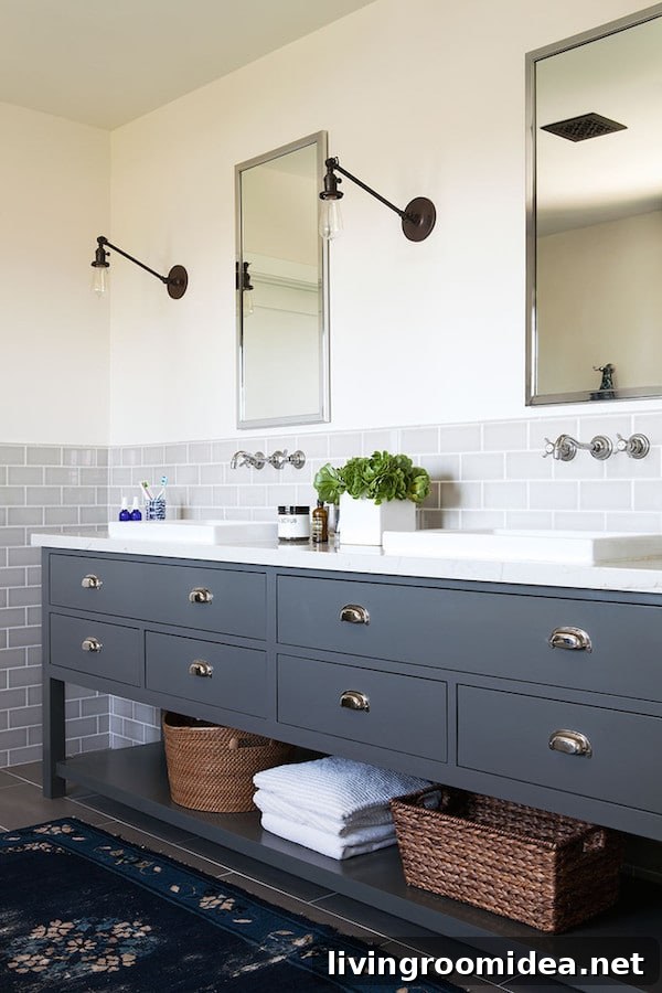 Beautiful Bathroom - Gray Subway Tile - Michael C Hall - Photo by Joe Schmelzer