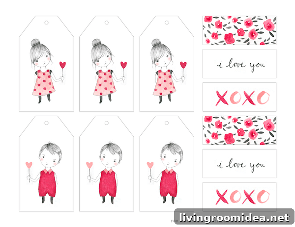 Pretty Valentines Day Printable Tags - Kelli Murray