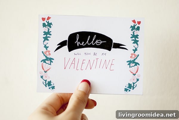 Will You Be My Valentine - Free Pretty Valentine Card Printable - Hej Juni