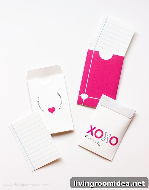 Valentines Day Free Printable Cards and Envelopes by Design Eat Repeat