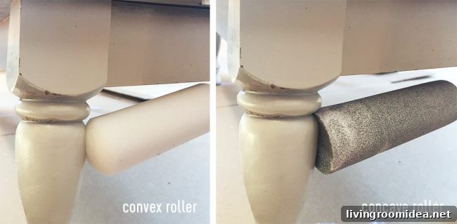 Concave roller close-up
