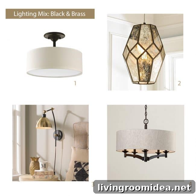 how to select light fixtures brass mood board