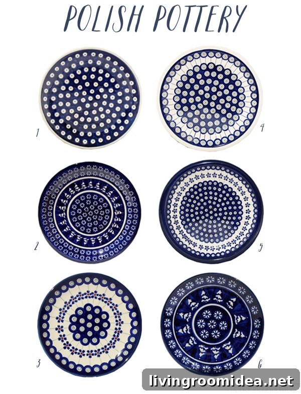 Polish Pottery - Blue and White Plates - The Inspired Room