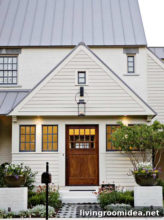 White Exterior - Hanging Lantern - Outdoor Lighting - T Olive Properties