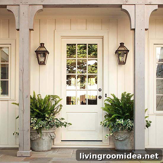 Outdoor Lighting Ideas - Lantern Sconces by the Front Door