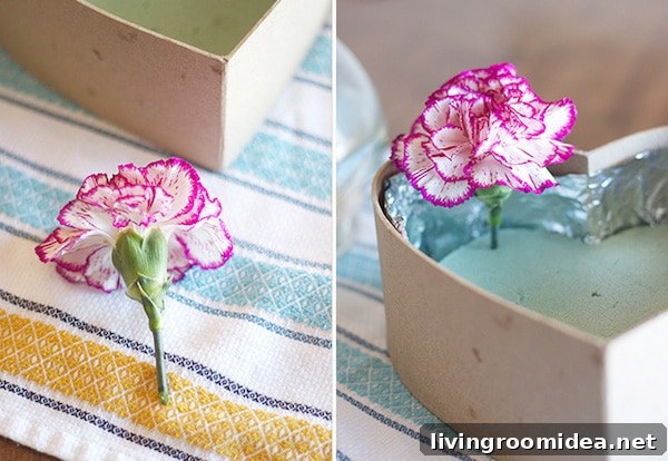 DIY Floral Heart Valentine Gift Idea for Her 11 DIY Floral Heart - The Inspired Room