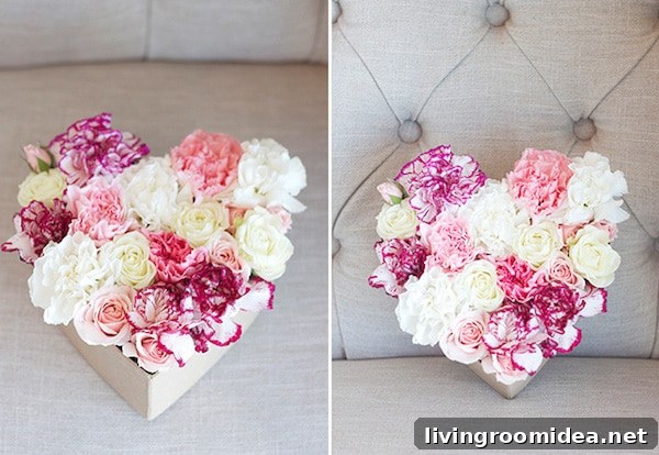 How to Make a DIY Floral Heart for Valentines Day - Michaela Noelle Designs for The Inspired Room