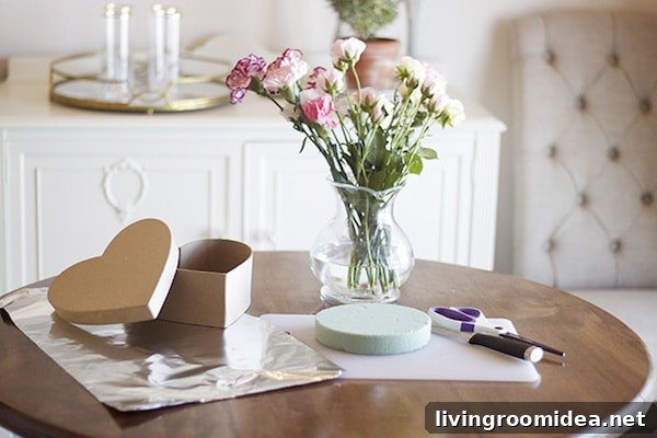DIY Floral Heart Valentine Gift Idea for Her 5 DIY Valentines Floral Heart - Michaela Noelle Designs for The Inspired Room