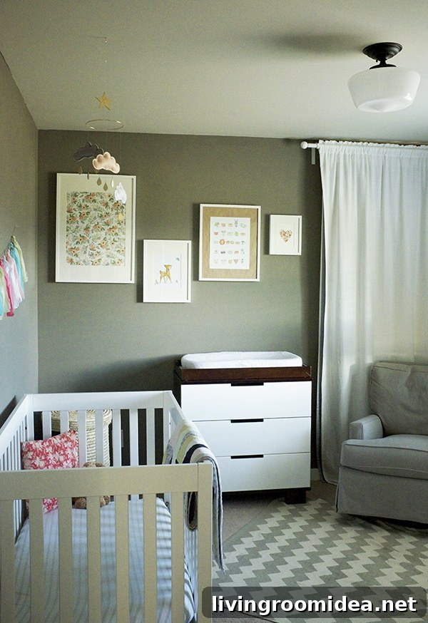 Girls nursery with gallery wall