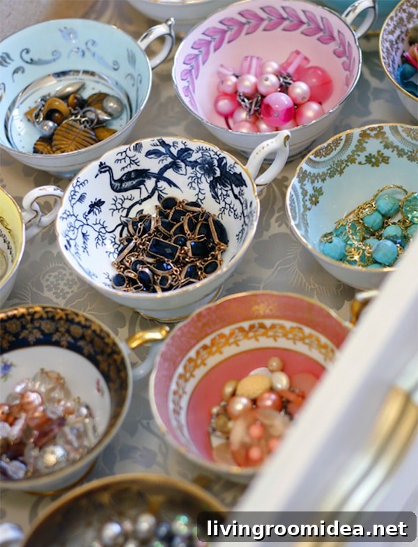 Organizing Drawers with Teacups