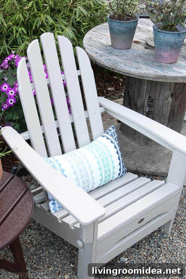 How to Design a Charming Backyard Corner Oasis 4 Trex All-Weather Patio Adirondack - The Inspired Room Backyard