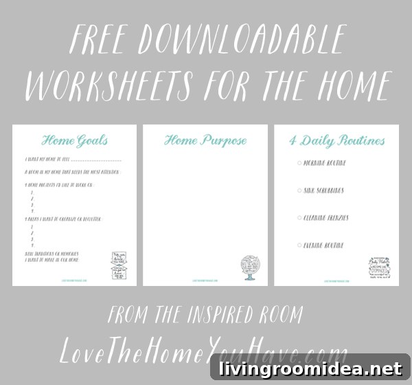 Free Downloadable Worksheets for The Home - The Inspired Room
