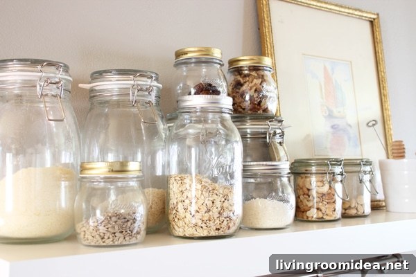 Townhouse Makeover: Introducing Our New Coffee Cart 3 Bulk pantry items in jars