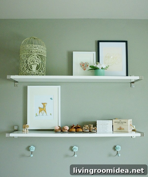 Toddler Girl’s Room Reveal: Charming Decor Ideas & Before-and-After 5 Girl's room shelf styling