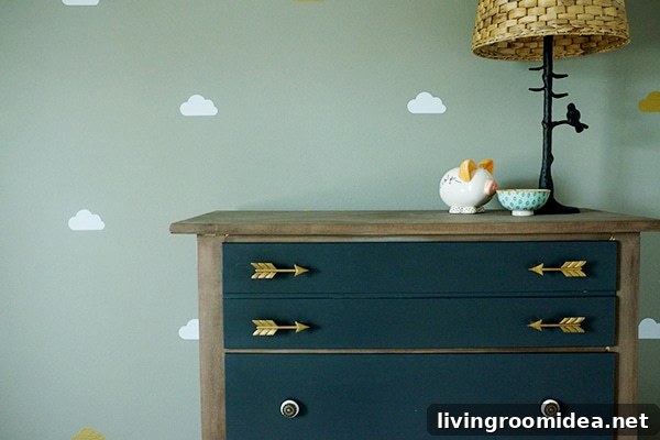 Toddler Girl’s Room Reveal: Charming Decor Ideas & Before-and-After 8 Dresser redone- details