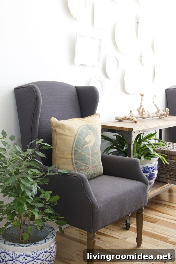 Summer Home Refresh Challenge: 30 Days to a Cozier Space 2 The Inspired Room Dining Room - Gray Wingback Chair