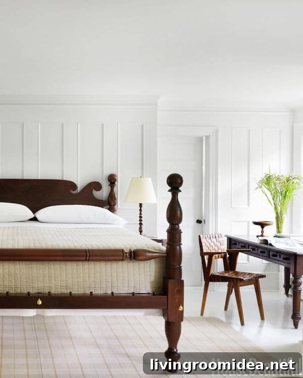 Charming Home Filled with Warmth and Character 11 Shaker Style Cottage House Tour - White Bedroom