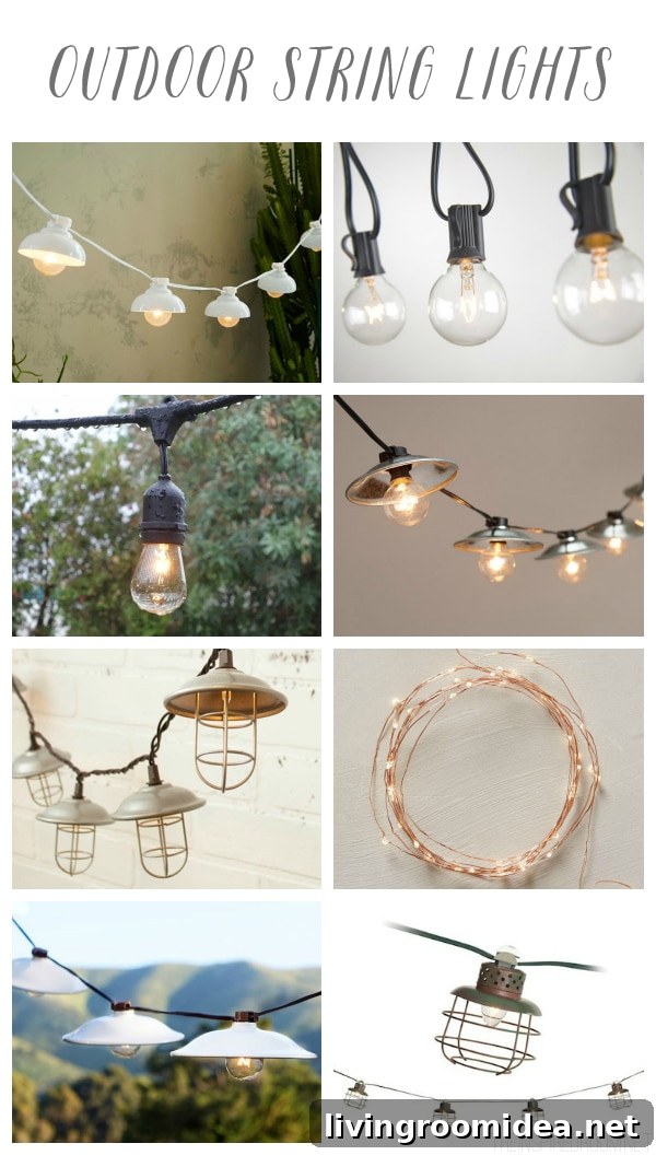 Gather Outdoor String Lights: Stylish Patio & Garden Lighting Ideas 14 Outdoor String Lights Round Up - The Inspired Room blog