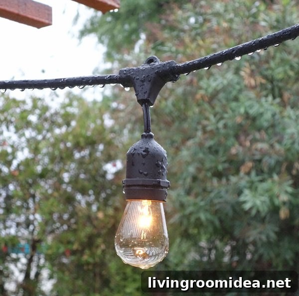 Gather Outdoor String Lights: Stylish Patio & Garden Lighting Ideas 6 Outdoor Industrial String Lights - String Light Roundup