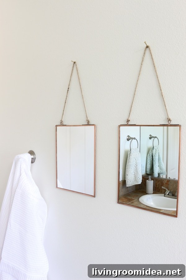 Copper Framed Mirrors - The Inspired Room Bathroom Refresh