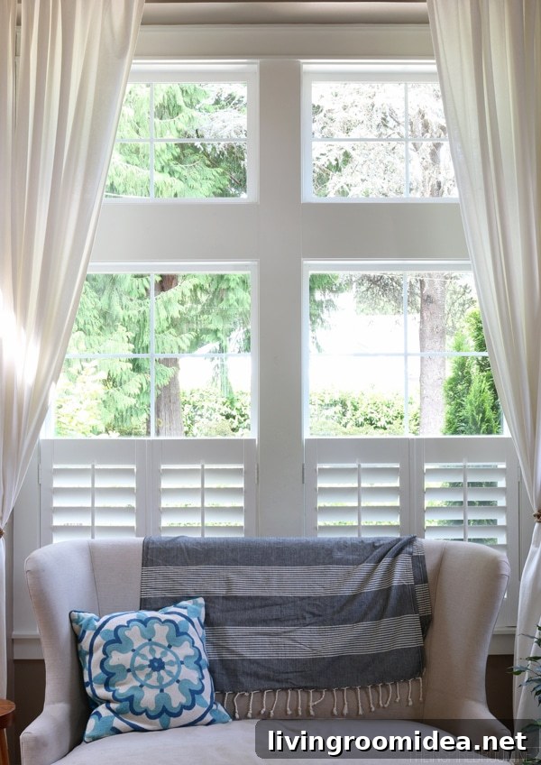 Modern Plantation Shutters: Styles, Materials, and Buying Guide 7 The Inspired Room Gathering Room - Plantation Shutters