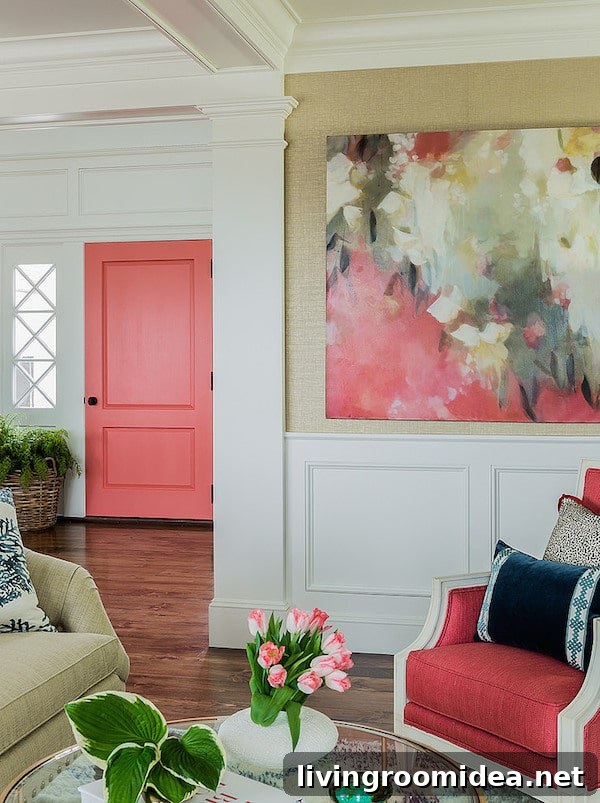 Coral Pink Color Ideas for Home Decor and Fashion 3 Coral Door - Design by Katie Rosenfeld
