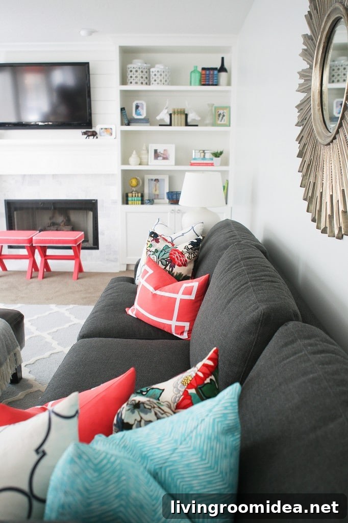 Coral Pink Color Ideas for Home Decor and Fashion 4 Coral Accents - With Heart Family Room