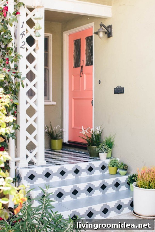 Coral Pink Color Ideas for Home Decor and Fashion 5 Coral Front Door - Pretty Prudent