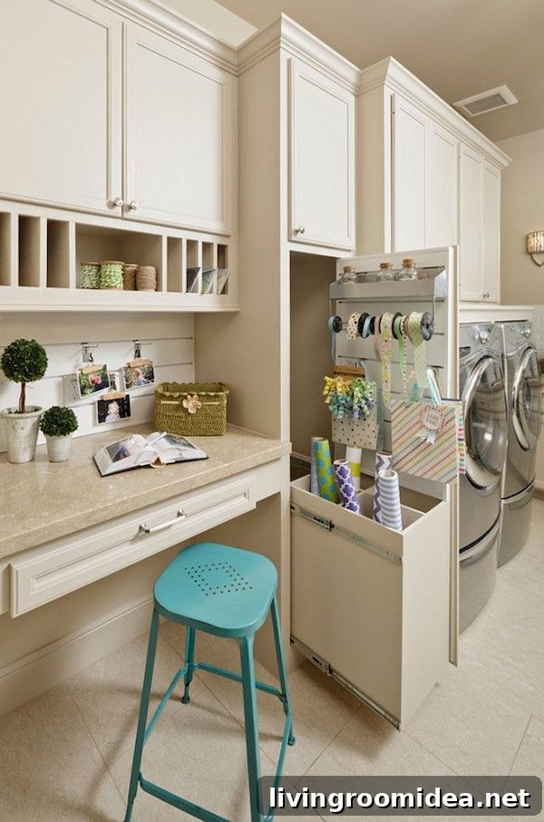 Laundry Room Gift Wrap Station