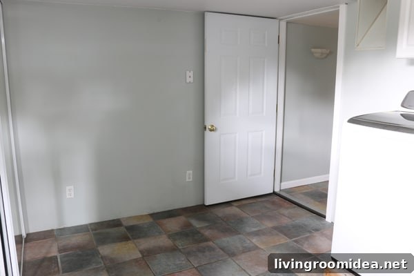 Laundry Room - Empty Before Photo - The Inspired Room blog
