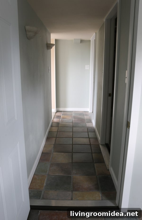 Hallway Before Photo - The Inspired Room