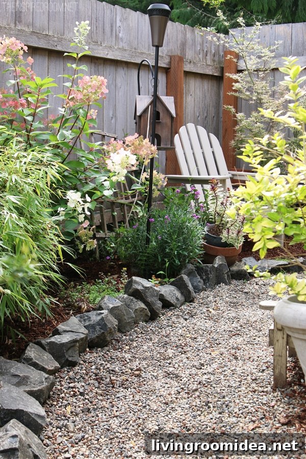 The Inspired Room Backyard - Pea Gravel Pathway