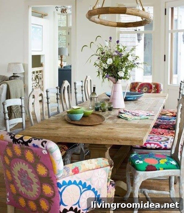 Mismatched Dining Chairs: Stylish Ways to Mix and Match Seating 3 Mismatched Patterned Chairs