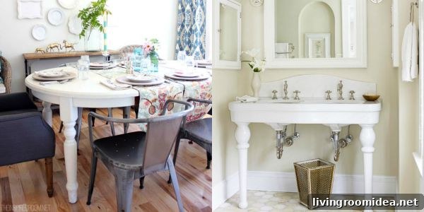 Table to vanity makeover inspiration