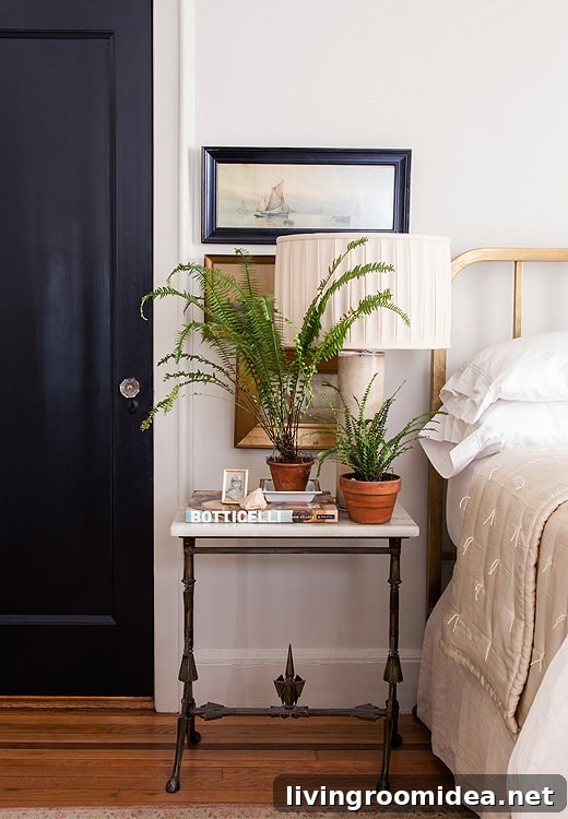 Michelle Smith Bedroom - Black Door with Crystal Doorknob