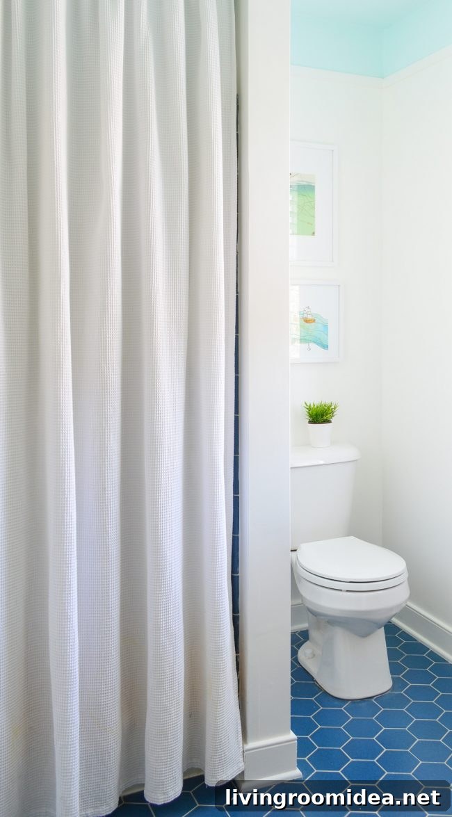 After photo of bathroom showing Phase 1 updates