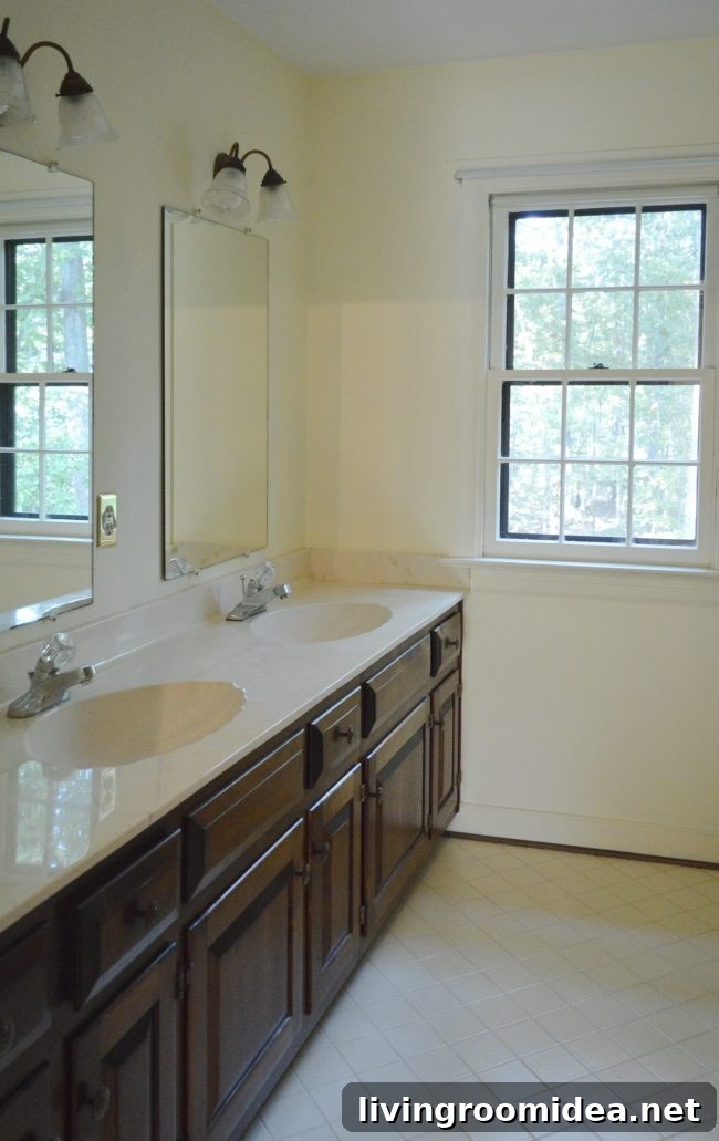 Hall bathroom before