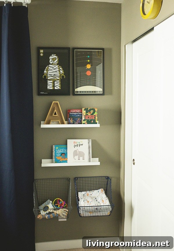 space themed nursery storage