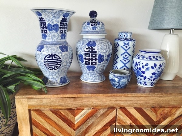 Blue and white vases / The Inspired Room blog