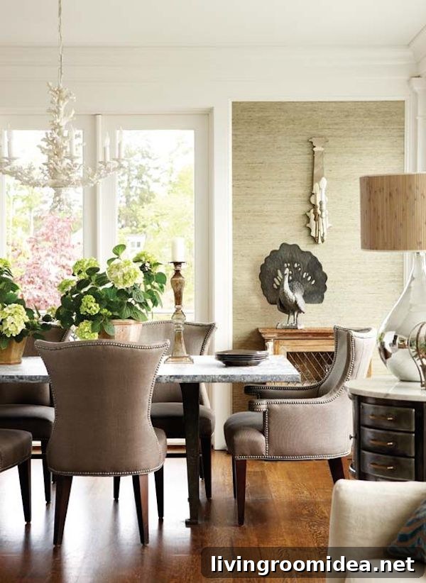 Grasscloth Wallpaper Ideas Inspired by Natural Textures 9 Grasscloth Dining Room