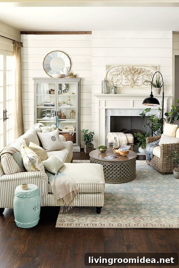 Elegant Subtle Striped Sofas for Modern Living Rooms 3 Living Room Decorating with Striped Sofa - Ballard Designs