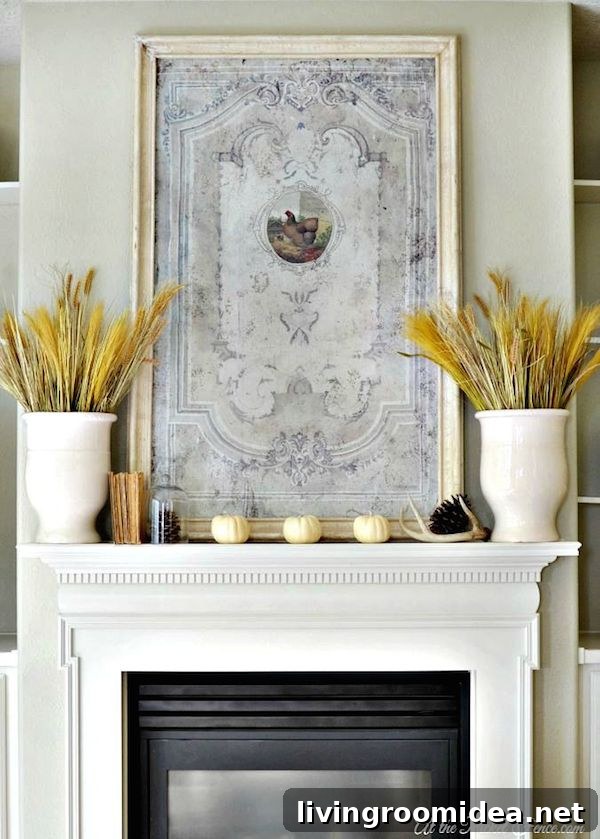 French Country Cottage - Fall Mantel